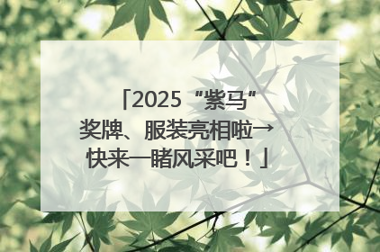 2025“紫马”奖牌、服装亮相啦→快来一睹风采吧！