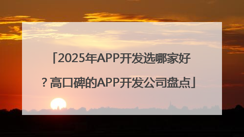 2025年APP开发选哪家好？高口碑的APP开发公司盘点
