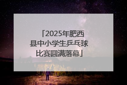 2025年肥西县中小学生乒乓球比赛圆满落幕
