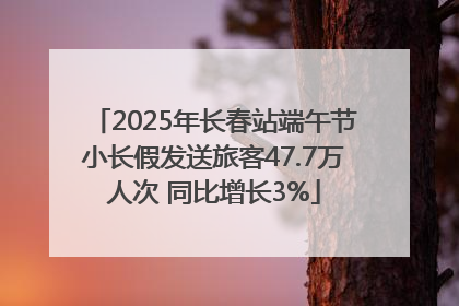 2025年长春站端午节小长假发送旅客47.7万人次 同比增长3%