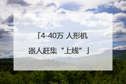 4-40万 人形机器人赶集“上线”