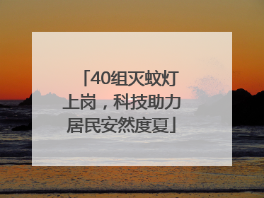 40组灭蚊灯上岗，科技助力居民安然度夏