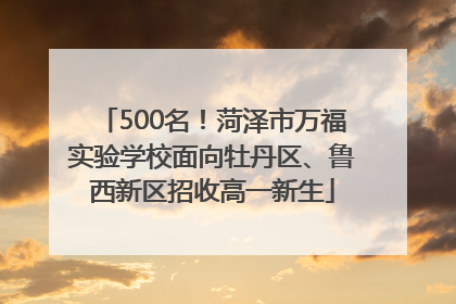500名！菏泽市万福实验学校面向牡丹区、鲁西新区招收高一新生
