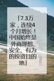 7.3万家，连续4个月增长！中国始终是外商理想、安全、有为的投资目的地