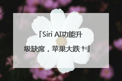 Siri AI功能升级缺席，苹果大跌！
